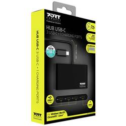 PORT Designs 900147 USB Hub 5 portů USB-C® USB 3.2 Gen1 5 GBit/s s konektorem USB C černá 900147
