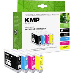 KMP Ink náhradní Brother LC-1000BK, LC-1000C, LC-1000M, LC-1000Y kompatibilní kombinované balení černá, azurová, purppurová, žlutá B75V 1035,4005