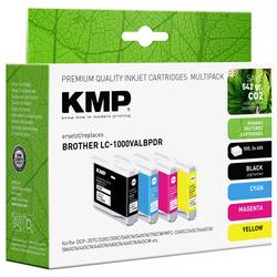 KMP Ink náhradní Brother LC-1000BK, LC-1000C, LC-1000M, LC-1000Y kompatibilní kombinované balení černá, azurová, purppurová, žlutá B75V 1035,4005