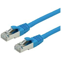 Value 21.99.0715 RJ45 síťové kabely, propojovací kabely CAT 6 S/FTP 1.50 m modrá dvoužilový stíněný, bez halogenů, samozhášecí 1 ks