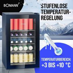 Bomann KSG 7287 chladnička Energetická třída (EEK2021): E (A - G) 63 l stojící spotřebič černá