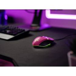 Trust GXT109P FELOX optická herní myš, přenos kabelový, 6 tlačítko, 6400 dpi, růžová