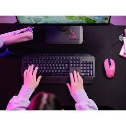 Trust GXT109P FELOX optická herní myš, přenos kabelový, 6 tlačítko, 6400 dpi, růžová