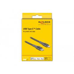 Delock Nabíjecí kabel USB USB 2.0 Apple Lightning konektor, USB-A zástrčka 1.00 m šedá 86631