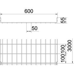 OBO Bettermann 6001454 Mřížkový žlab (d x š x v) 3 m x 600.00 mm x 55.00 mm 3 m
