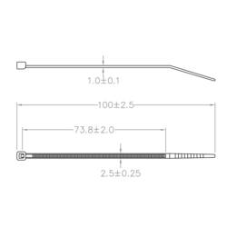 TRU COMPONENTS TC-12533340 stahovací pásky 100 mm 2.5 mm modrá Kov detekovatelný 100 ks