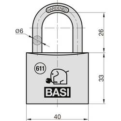 Basi 6110-4001-4003 visací zámek mosaz