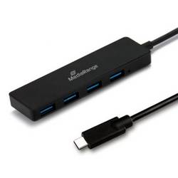 MediaRange MRCS508 USB Hub 4 porty USB-A USB 3.0 5 GBit/s s konektorem USB C černá MRCS508