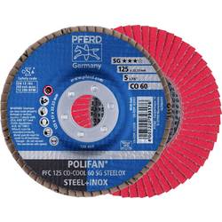 PFERD TOOLS 67760625 PFC 125 CO-COOL 60 SG STEELOX vějířovitý brusný kotouč Průměr 125 mm Ø otvoru 22.23 mm Zrnitost 60 Slitina hliníku, Slitina na bázi niklu,