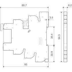 Finder 39.81.0.024.0060 vazební relé 24 V/DC, 24 V/AC 6 A 1 přepínací kontakt Tray 1 ks