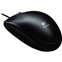 Logitech B100 optická myš, přenos USB, 3 tlačítko, 800 dpi, černá