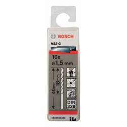 Bosch Accessories 2608595050 HSS kovový spirálový vrták 1.5 mm Celková délka 40 mm broušený DIN 338 válcová stopka 10 ks