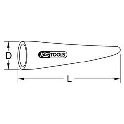 KS Tools 1174255 Nástrčná průchodka s ochrannou izolací, 20 mm, délka = 110 mm Nasazovací čepička s ochrannou izolací 1 ks
