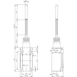 Siemens 3SE51320CR01 3SE5132-0CR01 polohový spínač 6 A pružinová tyč, plastové zdvihátko IP65, IP67 1 ks