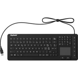 Keysonic KSK-6231 INEL (CH) USB klávesnice švýcarská, QWERTZ černá silikonová membrána, vodotěsné (IPX7), s podsvícením, integrovaný touchpad, tlačítka myši