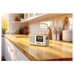 Pure Classic Mini Cotton White/Oak EU/UK/AUS 253799 stolní rádio, DAB+, FM, dub, bílá