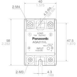 Panasonic polovodičové relé AQA411VL 25 A Spínací napětí (max.): 250 V/AC spínání při nulovém napětí 1 ks