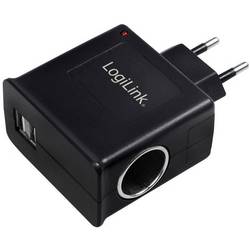 LogiLink Power Adapter USB nabíječka, USB, zásuvka cigaretového zapalovače, 12 W, černá