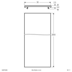 EVN KA FS 200 EVN Lichttechnik Profil-Cover polymethylakrylát (d x š) 2000 mm x 36.00 mm Piece 1 ks