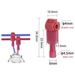 TRU COMPONENTS TC-14376160, Rychloupínací spona, 0.5-1.5 mm², kontakty 1, červená, 12 ks