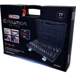 KS Tools 911.0077 sada nástrčných klíčů, palcový , 1/4 , 3/8 , 1/2 , 911.0077