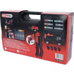 KS Tools 150.9820 Sada kleští na ruční nýty 3 v 1, otočná, 12 ks