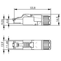 Telegärtner 100023086, RJ45 konektor, zástrčka, stříbrná, 1 ks