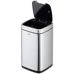 Durable 342123 342123 odpadkový koš, 12, nerezová ocel, (d x š x v) 240 x 240 x 430 mm, stříbrná, otevírání víka one-touch, 1 ks