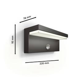 Philips LED Bustan 8720169257412 venkovní nástěnné LED osvětlení s PIR detektorem LED pevně vestavěné LED 3.8 W antracitová
