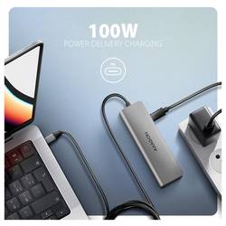 AXAGON HMC-5H USB Hub 5 portů HDMI™, USB-C® (s napájením), USB 3.2 (Gen 1x1) Thunderbolt™ 3, USB 3.2 Gen1 5 GBit/s UHD