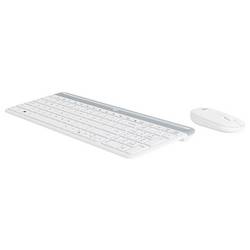 Logitech Slim Combo M bezdrátový sada klávesnice a myše s číselnou klávesnicí, integrovaný scrollpad, Tiché klávesy US anglická, QWERTY bílá