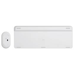 Logitech Slim Combo M bezdrátový sada klávesnice a myše s číselnou klávesnicí, integrovaný scrollpad, Tiché klávesy US anglická, QWERTY bílá
