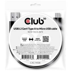 club3D USB kabel USB 3.2 Gen1 USB-A zástrčka, USB Micro-A zástrčka 1.00 m černá CAC-1408