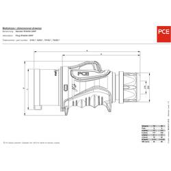 PCE 0253-6 CEE zástrčka, 32 A, 5pólová, 400 V, 1 ks