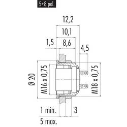 binder 09 0112 09 04 09 0112 09 04-20 přírubová zásuvka , 1 ks