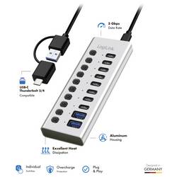 LogiLink UA0448 USB Hub 8 + 2 porty USB-A, USB-C® USB 3.2 Gen1 5 GBit/s hliník UA0448