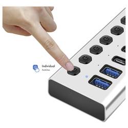 LogiLink UA0448 USB Hub 8 + 2 porty USB-A, USB-C® USB 3.2 Gen1 5 GBit/s hliník UA0448
