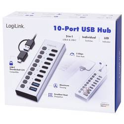 LogiLink UA0448 USB Hub 8 + 2 porty USB-A, USB-C® USB 3.2 Gen1 5 GBit/s hliník UA0448