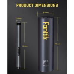 Fanttik 50 in 1 aku šroubovák, 3.7 V, 350 mAh Li-Ion Vč. úložného boxu, vč. aku lampy, E1 Ultra