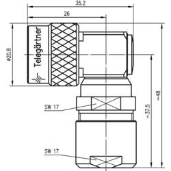 Telegärtner 100023971 100023971 N konektor zástrčka, zahnutá 50 Ω 1 ks