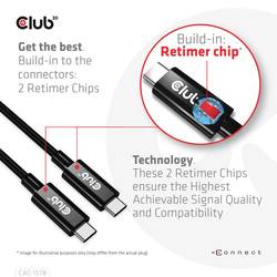club3D Kabel USB-C USB 4.0 USB-C ® zástrčka 2.00 m černá CAC-1578