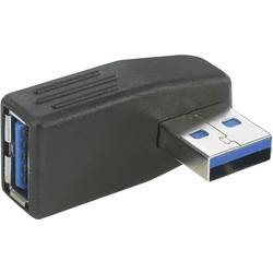 Adaptér USB 3.0 Renkforce, zástrčka A ⇔ zásuvka A, bočně zahnutá o 90 ° doleva