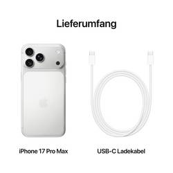 Apple iPhone 17 Pro Max iPhone 256 GB, 17.5 cm (6.9 palec), stříbrná, iOS 26, dual SIM