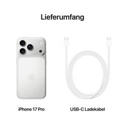 Apple iPhone 17 Pro iPhone 512 GB, 16 cm (6.3 palec), stříbrná, iOS 26, dual SIM