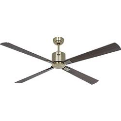 CasaFan ECO NEO III 152 MA-NB/KI WiFi Flügel Nussbaum/Kirsche stropní ventilátor 27 W (Ø x v) 152 cm x 360 mm starožitná mosaz s dálkovým ovládáním, s