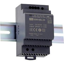 MEAN WELL DDR-60L-12 DC/DC měnič napětí na DIN lištu 12 V/DC 5 A 60 W Počet výstupů:1 x Obsah 1 ks