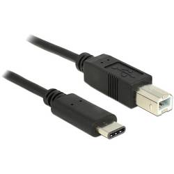 Delock USB kabel USB 2.0 USB-B zástrčka, USB-C ® zástrčka 0.50 m černá 83328