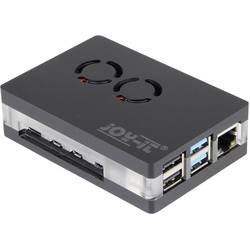 Joy-it RB-CaseP4+03 SBC skříň Vhodné pro (vývojové sady): Raspberry Pi® včetně aktivního chladiče, včetně magnetického uzávěru transparentní