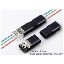 TRU COMPONENTS TC-14376136, Rychloupínací spona, 0.35-0.75 mm², kontakty 3, černá, 30 ks