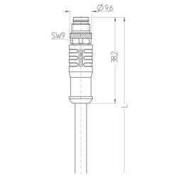 Escha IE-WASSY4.082-3-IE-SSPS4.027/S3400 Spojovací kabel, 8059426, piny: 4, 3.0 m, 1 ks